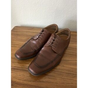 ECCO Men's Size 47 (US 13) Brown Lace Up Shock Point Leather Derby Shoes
